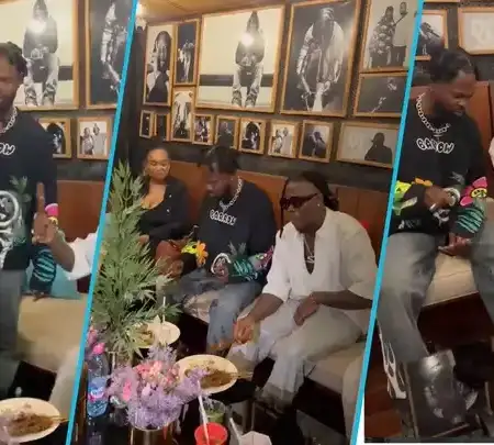 Fameye And Stonebwoy Chew Kebab With One Eye Closed At Dr Louisa's Star-Studded Birthday Party