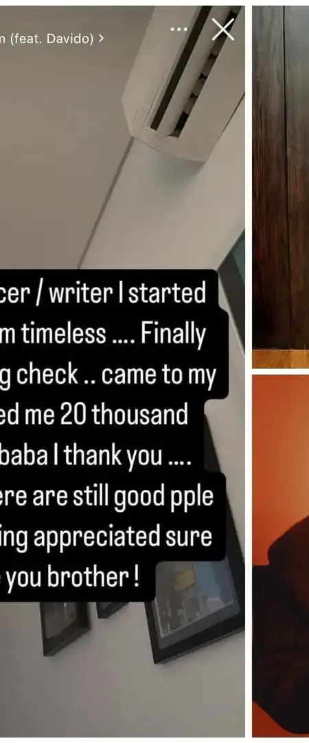 Davido shares how producer he worked with gifted him $20K as a show of gratitude