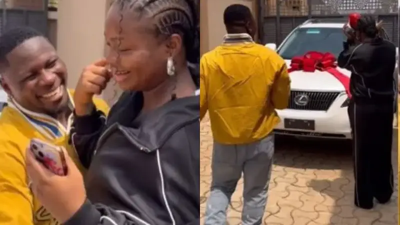 Skit Maker Kamo State Gifts His Wife Brand New Lexus RX 350 On Valentine’s Day