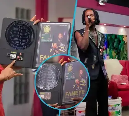 Fameye Gifts McBrown 24 Carat Gold Embedded In His Fameye Music Gold Pack, Video