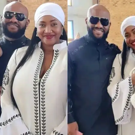 Excited Yul Edochie And Judy Austin Take Second Son, Pete, To Church for Baptism