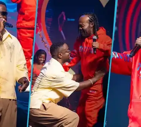 Sarkodie Bows To Daddy Lumba At His Valentine's Day concert, Ghanaians Admire His Humility