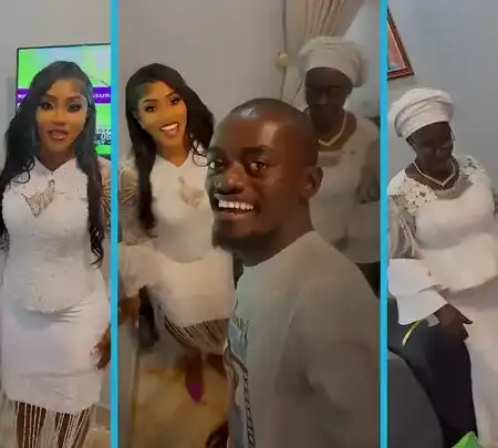 Lil Win's Wife Maame Serwaa Dances With His 80-Year-Old Energetic Mother, Video Melts Hearts