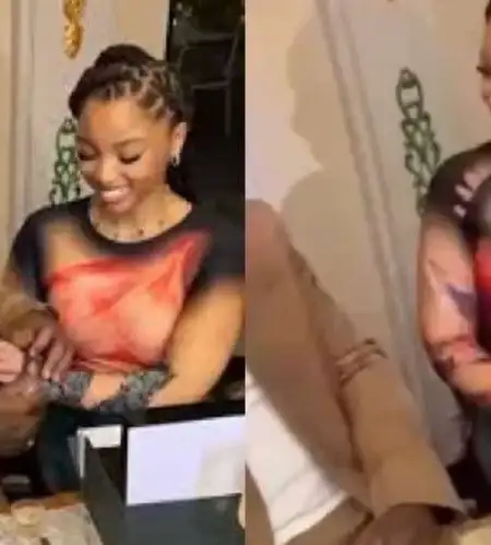 Burna Boy gifts Chloe Bailey expensive wristwatch during private dinner, sparks dating speculations